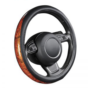 brown Bamdream Technology Co.LTD Bamdream Leather Steering Wheel Cover no smell universal 15 Inch,Anti-Slip,Easy Install,Healthy and environment-friendly 