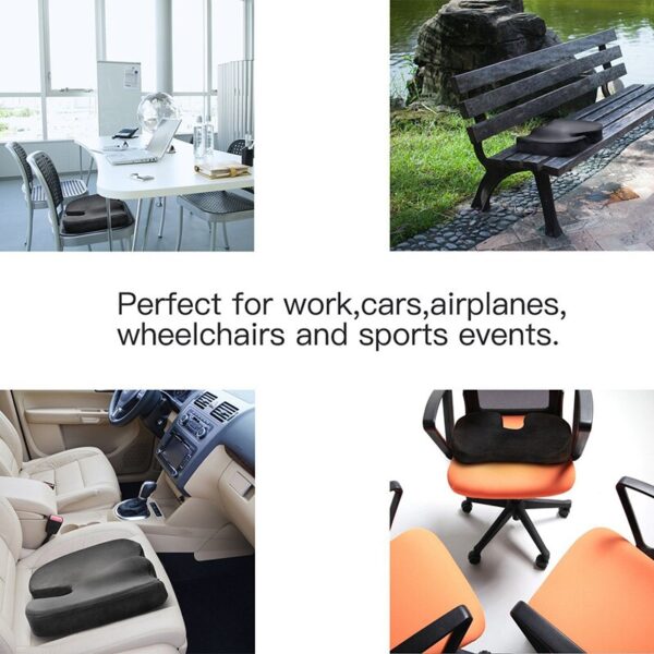 AUTOYOUTH Seat Cushion Pad Black Coccyx Orthopedic Seat Cushion Lumbar Support Comfort Memory Foam Pad For Chair Car Office Home
