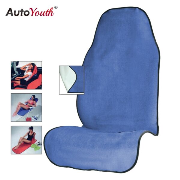 AUTOYOUTH Towel Car Seat Cover for Athletes Fitness Gym Running Beach Swimming Outdoor Water Sports Machine Washable - Black