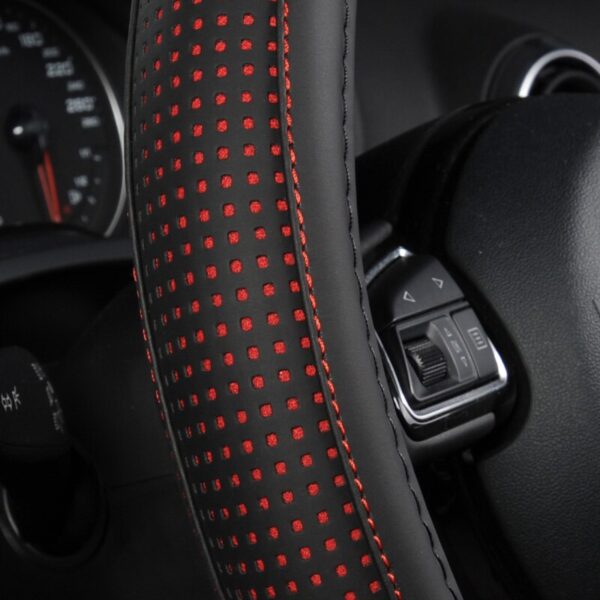 AUTOYOUTH Car Steering Wheel Cover Red Spot With Black Diameter 38cm Automotive Interior Accessories funda volante For v w golf