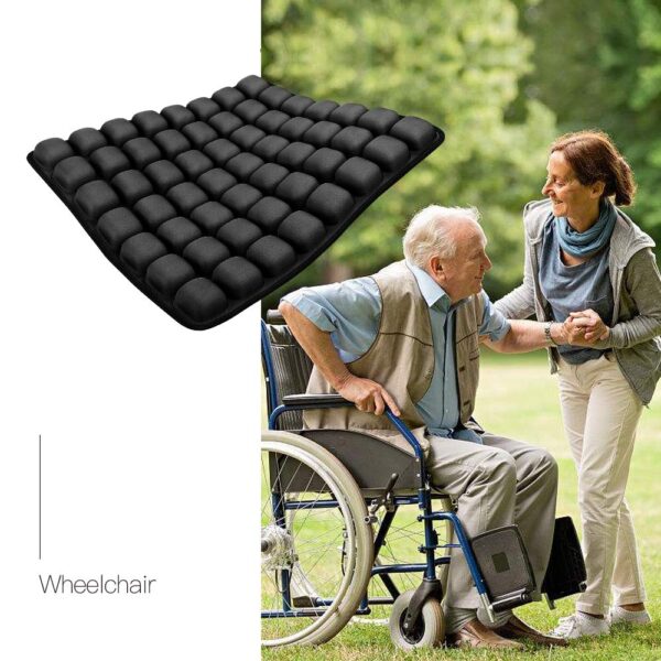 3D decompression air cushion car inflatable seat cushion office waist cushion seat cushion crawling cushion yoga cushion Black