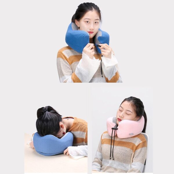 Memory Foam Travel Neck Pillow Breathable And Comfortable, U-Shaped Adjustable Airplane Car Flight Pillow