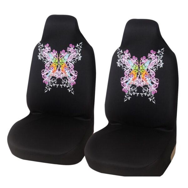 AUTOYOUTH 2PCS Car Seat Covers Set Universal Fit Most Cars Covers with New Butterfly Pattern Detail Styling Car Seat Protector