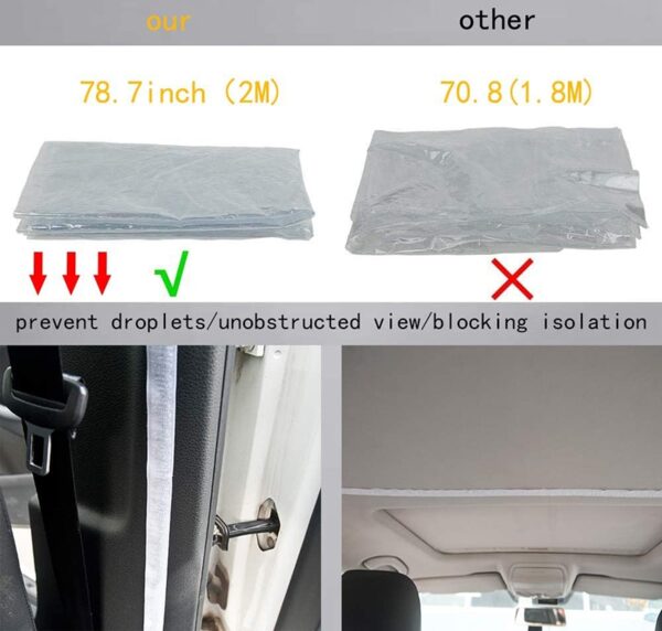 Car Taxi Isolation Film Plastic Anti-Fog Full Surround Protection Cover Cab Front Rear PVC Film To Block The Spread Of Saliva