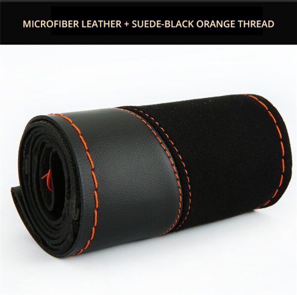 DIY 38cm Fashion Steering Wheel Covers Soft Leather Braid On The Steering Wheel Of Car With Needle Thread Interior Accessories