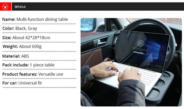 Automatic Steering Wheel Desk Tablet Or Laptop Car Travel Desk Steering Wheel Suitable For Most Vehicle Steering Wheels