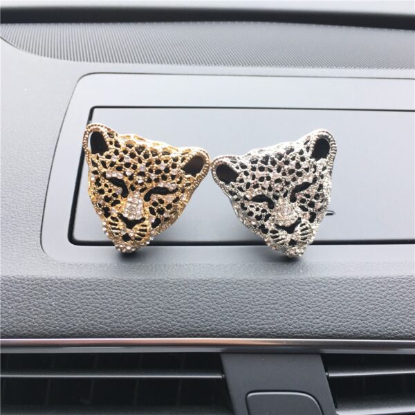 Fashion Leopard Head Outlet Vent Perfume Clip to Remove Odor Car Interior Creative Ornaments Car Perfume Air Freshener