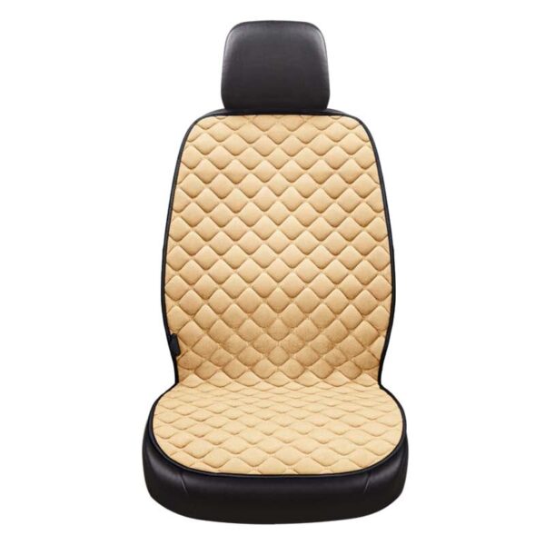 AUTOYOUTH 12V Car Heated Seat Covers Universal Winter Car Seat Covers Beige