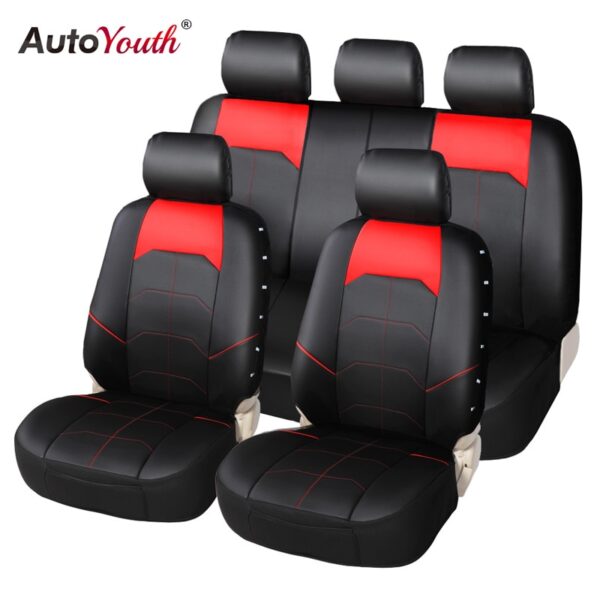 AUTOYOUTH PU Leather Car Seat Covers Universal Full Synthetic Set Full Seat Covers for audi a4 b6 nissan patrol y61 bmw e60