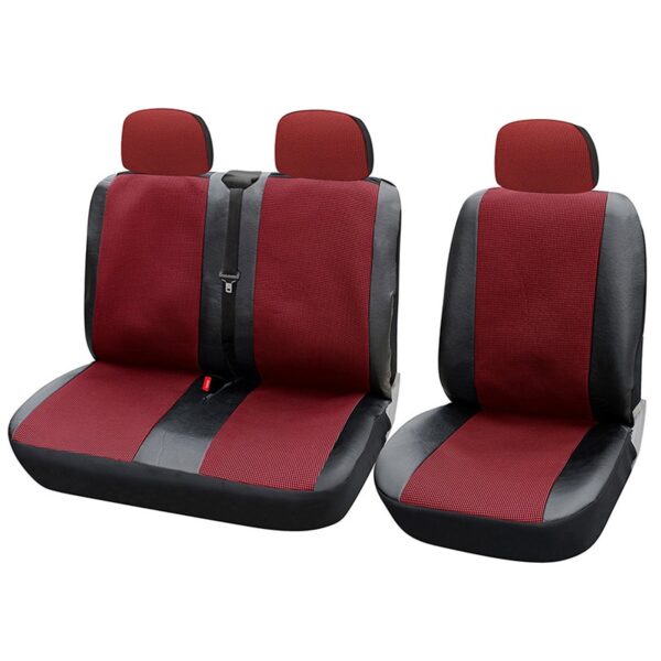 AUTOYOUTH 1 + 2 Seat Covers For van / van Universal With Imitation Leather Color Red /Black Blue/Black