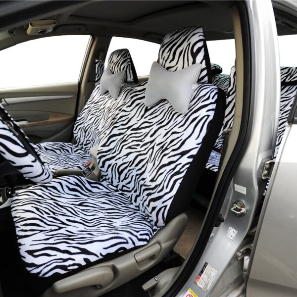 Car Seat Covers Short Plush Luxury Zebra Universal