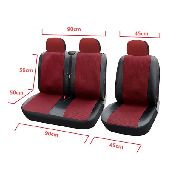 AUTOYOUTH 1 + 2 Seat Covers For van / van Universal With Imitation Leather Color Red /Black Blue/Black