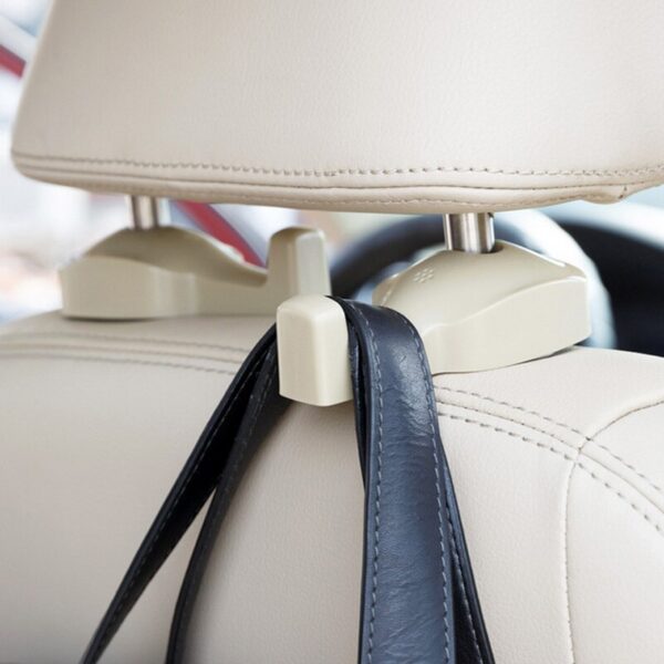 Car Headrest Hook Car Back Seat Hooks 2 Pcs Headrest Hanger Holder For Purse Bag cloth Grocery Universal Storage Hooks