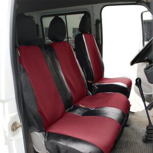AUTOYOUTH 1 + 2 Seat Covers For van / van Universal With Imitation Leather Color Red /Black Blue/Black