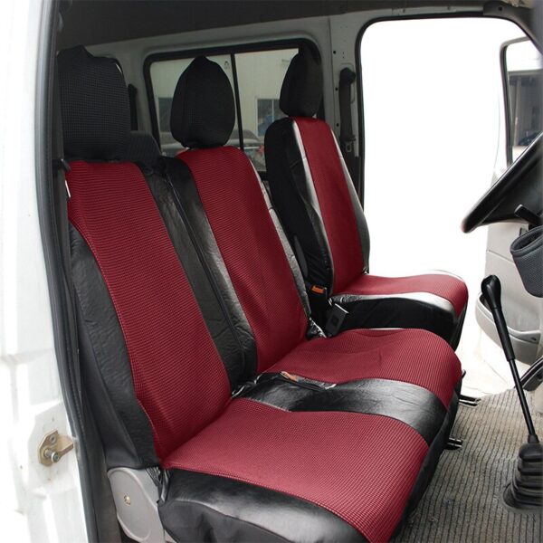 AUTOYOUTH 1 + 2 Seat Covers For van / van Universal With Imitation Leather Color Red /Black Blue/Black