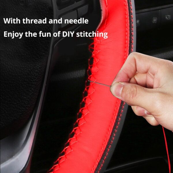 AUTOYOUTH Microfiber Leather Steering Wheel Cover Automotive Interior Accessories Decorate 15 Inch Universal Anti-Slip DIY Sport