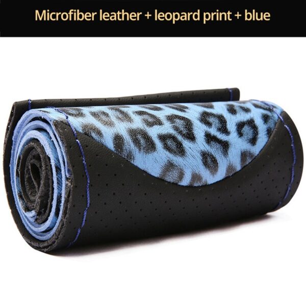 Leopard Style Steering Wheel Covers Soft Leather Fashion The Steering Wheel Cover Of Car Interior Accessories