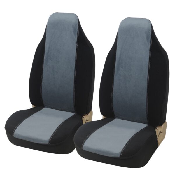 AUTOYOUTH 2PCS Front Bucket Car Seat Covers Fashion Style Car Seat Protector Car Interior Accessories Fit Most Vehicles Gray