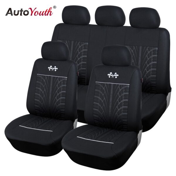 AUTOYOUTH Sports Car Seat Covers Universal Fit Most Brand Vehicle Seats Car Seat Protector Interior Accessories Black Seat Cover