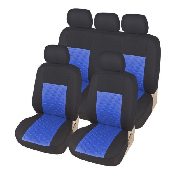 New High-Quality Fashion 9-PCS Seat Cover Unique Quadrilateral Pattern Protection Seat Multi-Color Optional For Most Seat Covers