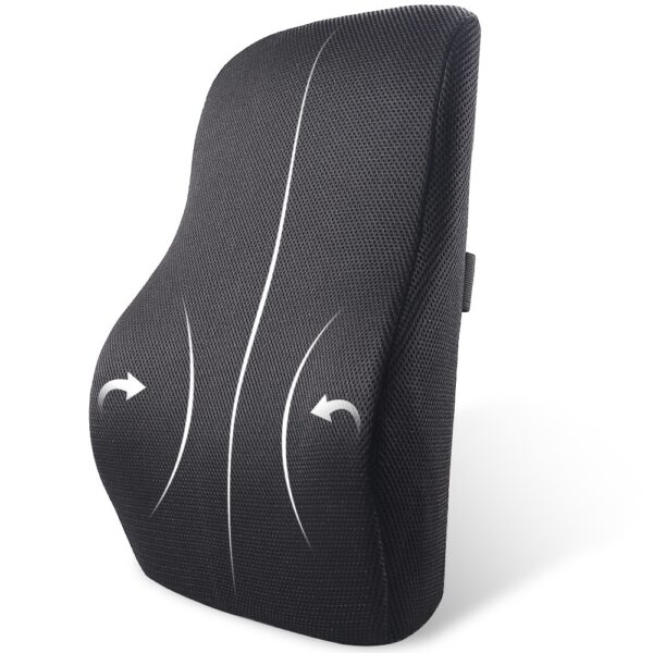 Memory Foam Lumbar Support Back Cushion Ergonomic Lumbar Pillow Relieves Sciatica Pain 3D Ventilative Mesh Lumbar Support