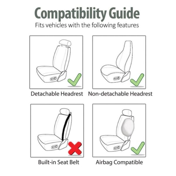 AUTOYOUTH Sports Style High Back Bucket Car Seat Cover 2PCS Fits Most Auto Interior Accessories Seat Covers 5 Colours