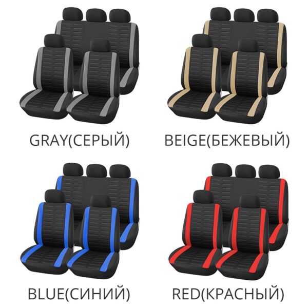 AUTOYOUTH 9PCS Full Set Of Universal Adapter Car Seat Cover 4 Colors Optional Car Seat Cover Car Protective Decorative Interior