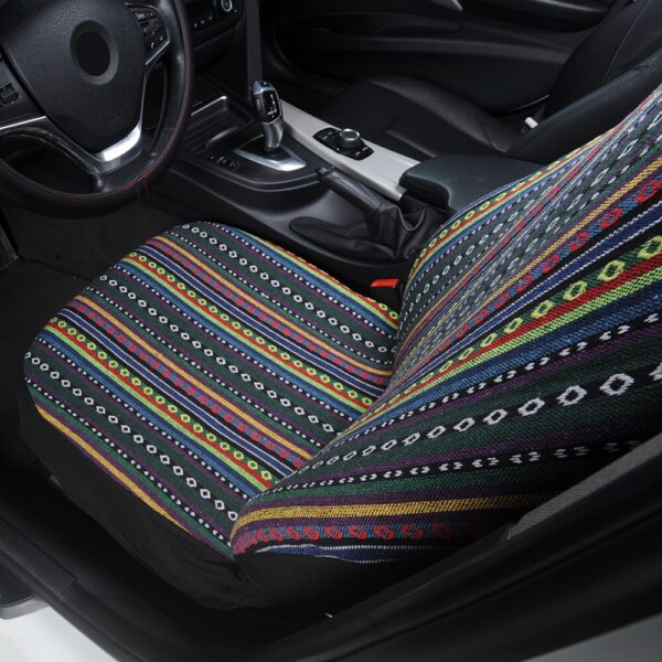 Universal Stripe Colorful Front Seat Cover Saddle Blanket Baja Bucket Seat Covers Seats Protectors for Car Truck & SUV