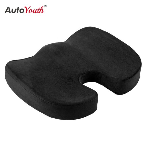 AUTOYOUTH Seat Cushion Pad Black Coccyx Orthopedic Seat Cushion Lumbar Support Comfort Memory Foam Pad For Chair Car Office Home