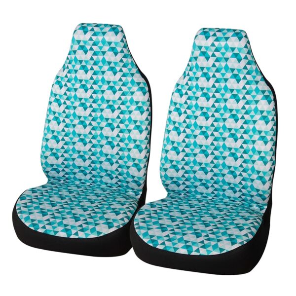 AUTOYOUTH Car Seat Covers Triangle Blue + White Pattern Universal Auto Front Seats Protector Fits for Car SUV Sedan Truck