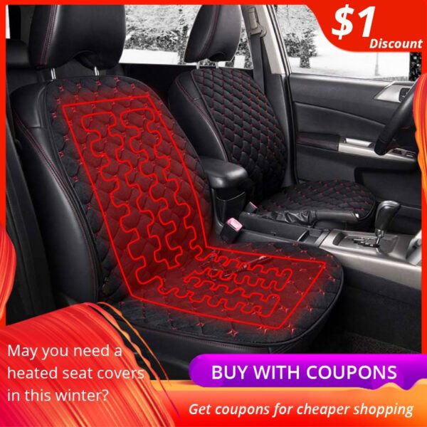 AUTOYOUTH 12V Car Heated Seat Covers Universal Winter Car Seat Cushion Heating Pads Keep Warm for Funda Asiento Coche for Golf 4