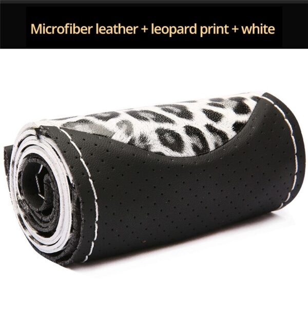 Leopard Style Steering Wheel Covers Soft Leather Fashion The Steering Wheel Cover Of Car Interior Accessories