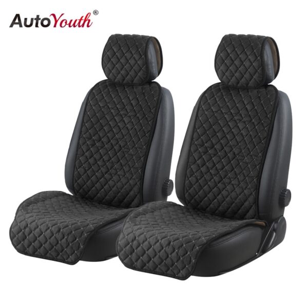 AUTOYOUTH Car Seat Cushion Cover Fashionable Microfiber Seat Protector Car Seat Protection for All Workouts for Front of 2 Seats