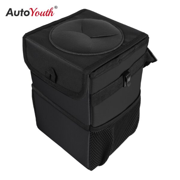 Car Trash Can Car Folding High Quality Car Trash Can Waterproof Liner Creative Trash Oxford Material, Washable and Durable Black
