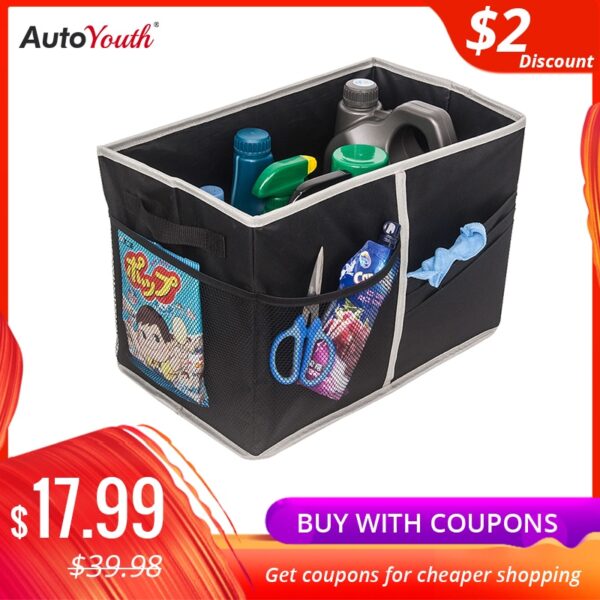 AUTOYOUTH High Quality Car Trunk Storage Bag Car Toy Food Waterproof Storage Container Bag Box Shape Car Interior Storage Bag