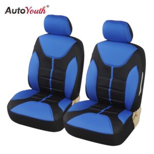 AUTOYOUTH luxury Car Seat Covers Universal Fit Most Front Cat Seat Protector Foam Back Support, Airbag Compatible 3 Color