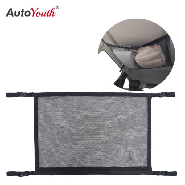 Car Ceiling Mesh Storage Bag Roof Interior Cargo Universal Mesh Bag Can Expand The Sundries Toy Mesh Cloth Storage Bag