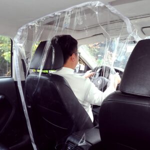 Car Taxi Isolation Film Plastic Anti-Fog Dust Anti-droplet Full Surround Protective Cover White For car Cockpit