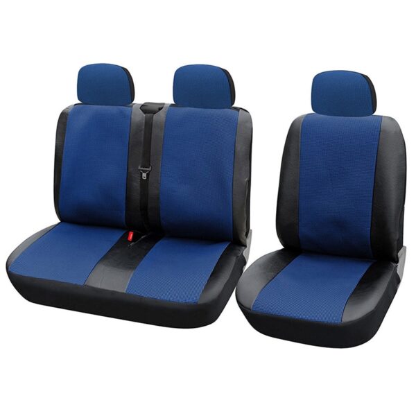 AUTOYOUTH 1 + 2 Seat Covers For van / van Universal With Imitation Leather Color Red /Black Blue/Black