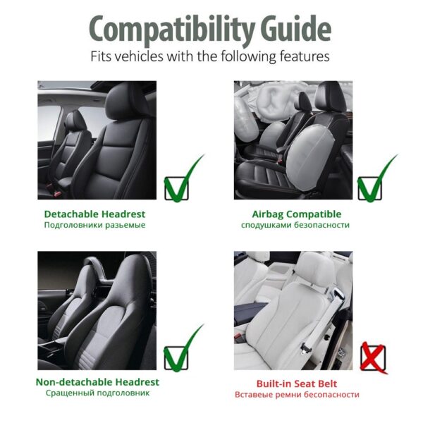 AUTOYOUTH High Back Bucket Car Seat Cover With Steering Wheel Cover Universal Fits Most Auto Interior Accessories Seat Covers