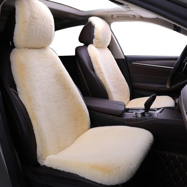 AUTOYOUTH Short Wool Car 2 Front Seat Covers Set Winter Warm Universal White Artificial fur Seat Cushion High quality super soft