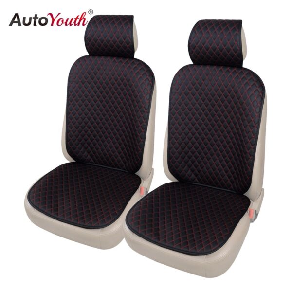 AUTOYOUTH PU Leather Front Seat Cover Universal Fit for Toyota Honda kia ford nissan Seat Covers Car Seat Protector Red