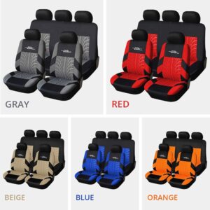 AUTOYOUTH Car Seat Cover Universal Full Set Of Car Safety Seat Protection Cover Tire Track Car Seat Accessories-9PCS Car Interio