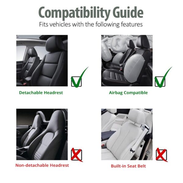 AUTOYOUTH 2PCS Car Seat Cover Jacquard Suede Leather Comfortable Breathable Fabric Made Of Universal Car Cover Car Interior