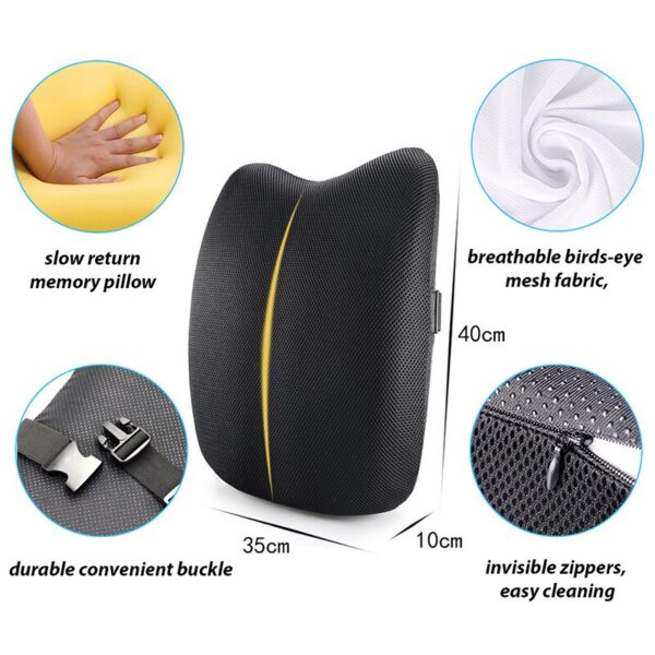Lumbar Support Back Cushion,Back Pillow for Office Chair and Car Seat,Ergonomic Pillow Memory Foam Orthopedic Backrest for Couch