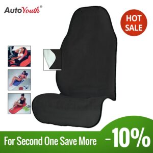 AUTOYOUTH Towel Car Seat Cover for Athletes Fitness Gym Running Beach Swimming Outdoor Water Sports Machine Washable - Black