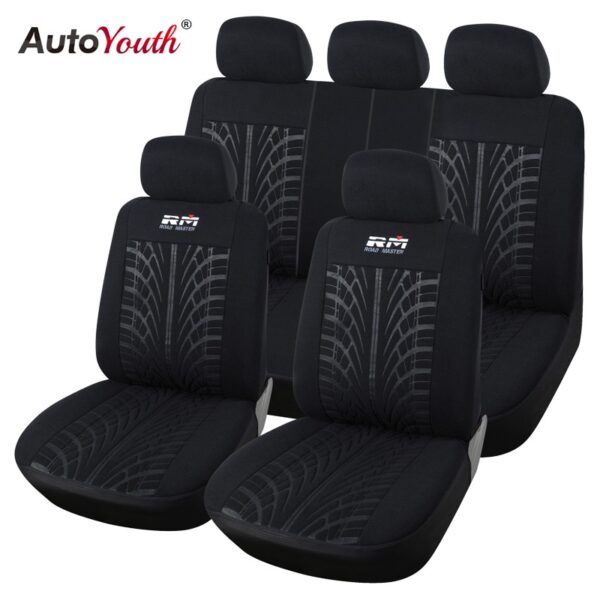 AUTOYOUTH Car Seat Cover Looped Fabric Universal Fit Most Vehicles Seats Covers Black Car Seat Protector Car Accessories
