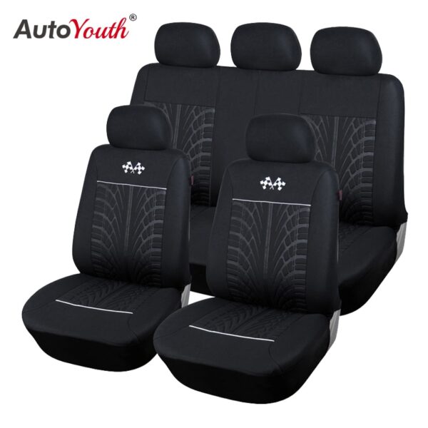 AUTOYOUTH Sports Car Seat Covers Universal Fit Most Brand Vehicle Seats Car Seat Protector Interior Accessories Black Seat Cover