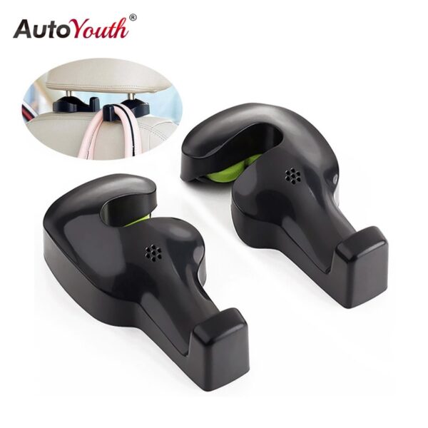 Car Headrest Hook Car Back Seat Hooks 2 Pcs Headrest Hanger Holder For Purse Bag cloth Grocery Universal Storage Hooks