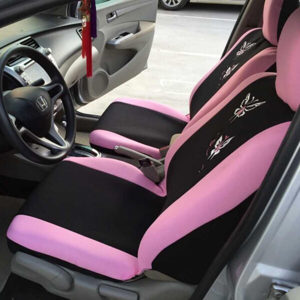 AUTOYOUTH New Arrival Pink Car Seat Covers Butterfly Embroidery Car-Styling Woman Seat Covers Automobiles Interior Accessories